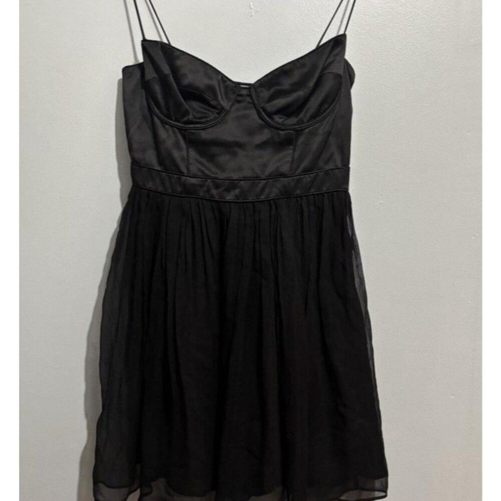 Ingwa Melero Y2K Silk Corset Dress M Black Bustier Whimsigoth Witchy Lace Up